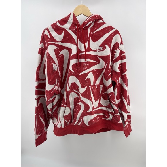 Nike Other - Nike Sweatshirt hoodie jacket size xl Red background White Swooshs